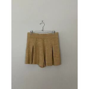 C/MEO‎ Collective Knit Sparkle Shorts Ribbed Large Gold Festival High Rise BOHO